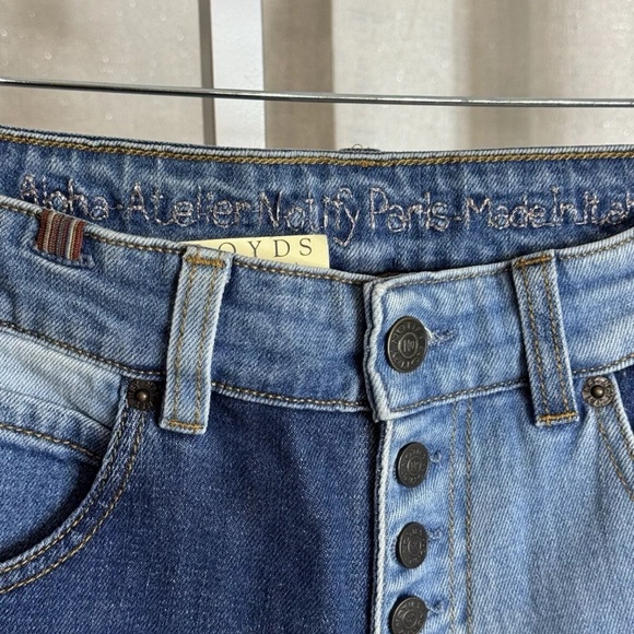 NWT Atelier Notify Paris Made In Italy Patch Work Jeans Sz 28 $295 - Picture 6 of 7